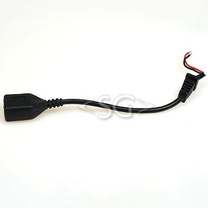 Шнур питания DC штекер USB FEMALE провод 0,1 м, 0,5 мм2